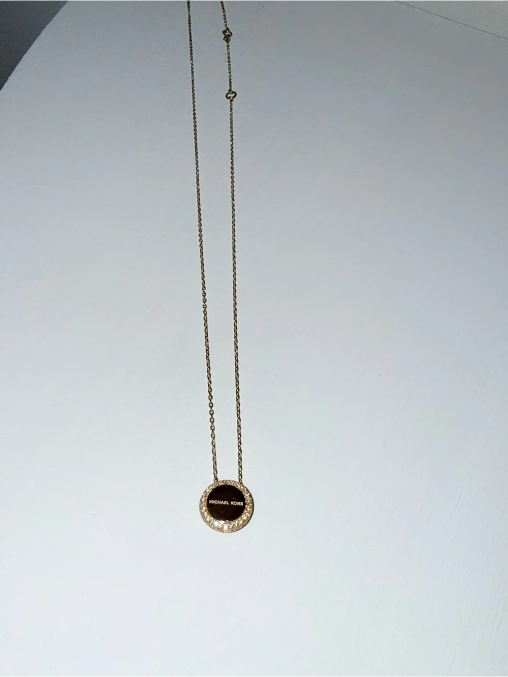 Michael Kors Brilliance Pavé Rose Gold-Tone Necklace with Crystal Embellishments